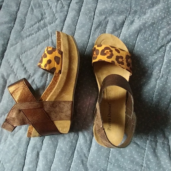 Pierre Dumas Shoes - Pierre Dumas Leopard Print Platform Wedges, 7.5